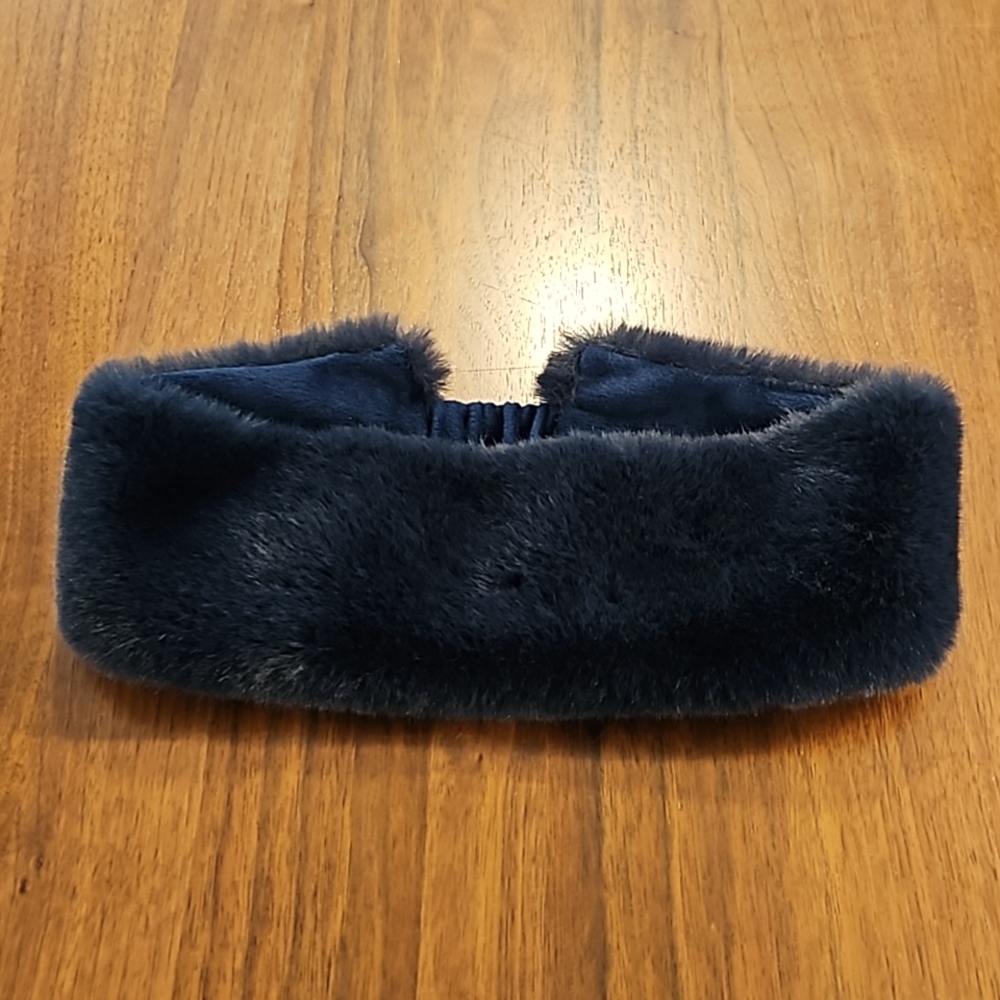 Navy Faux Fur Headband